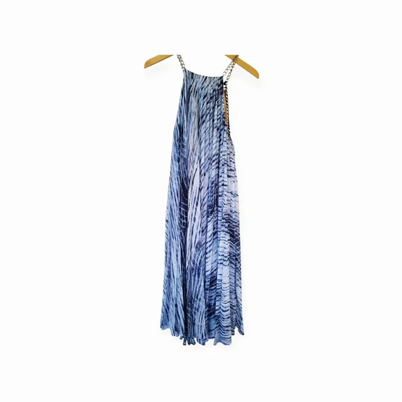 Michael Michael Kors Midnight Blue Tie Dye Georgette Maxi Dress Sz M/ $325 MRSP - Picture 5 of 12